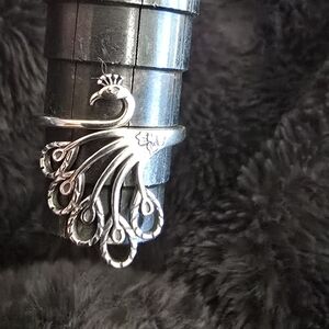 Elegant Silver Peacock Ring
